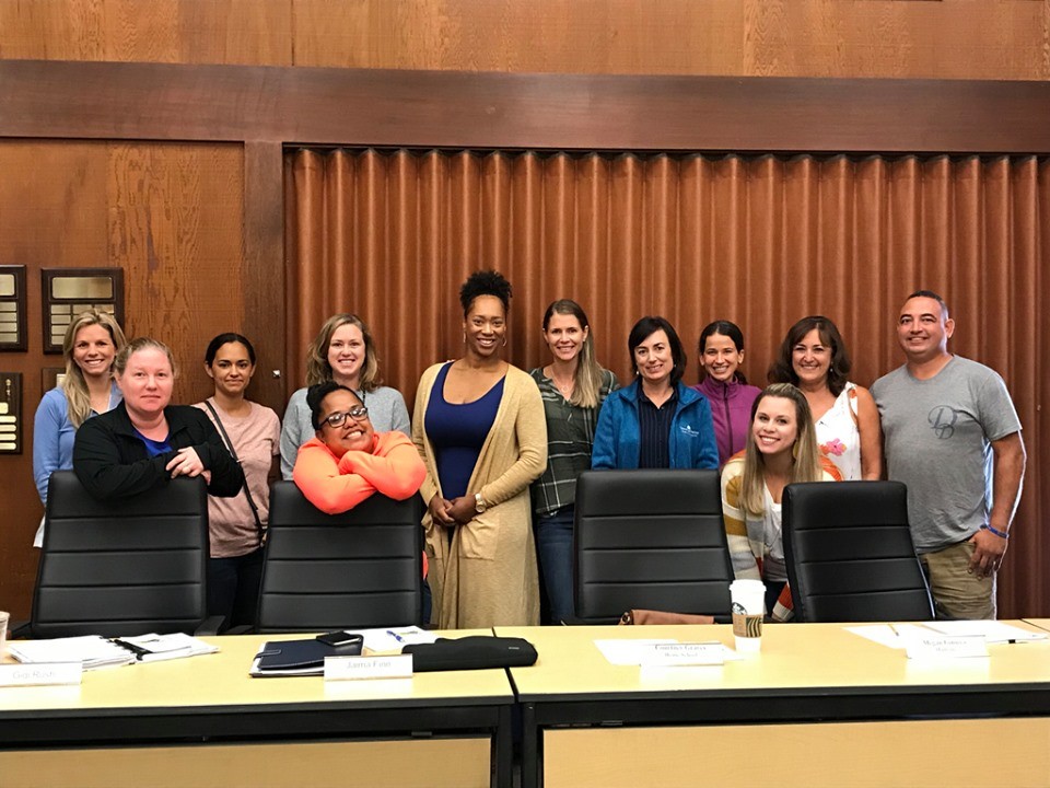 RVEF Executive Director Megan Fonseca w/RVUSD Superintendent Dr. Tracy Smith & Parent Club Leaders at a Superintendent Parent Advisory Council (SPAC) meeting.