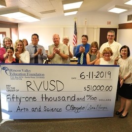 RVEF Presents a Check to RVUSD for $51,000 (June 11, 2019)